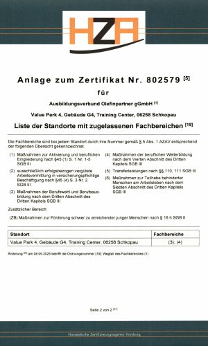 Zertifikat ISO Anlage